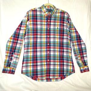Ralph Lauren Button Down Shirt Custom Fit. Mens Large. Multicolor Plaid